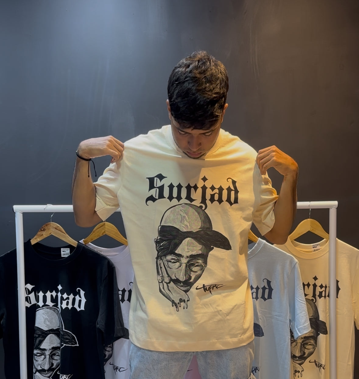 CAMISETA TUPAC, CREMA